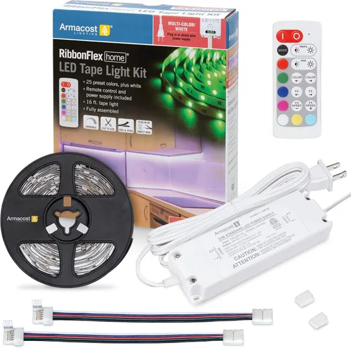 Vista 8 de Armacost Lighting Kit de luz en cinta LED regulable para AC del hogar, blanco cálido suave (1.5M) 424502 2700K blanco cálido 5 m