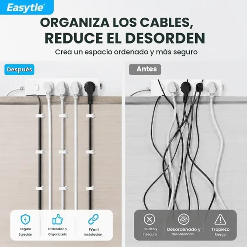 Vista 8 de Clips de cable para clavos, 100 clips de cable Ethernet planos de 0.315 pulgadas, clips de pared para cable coaxial, clips de cable para altavoces