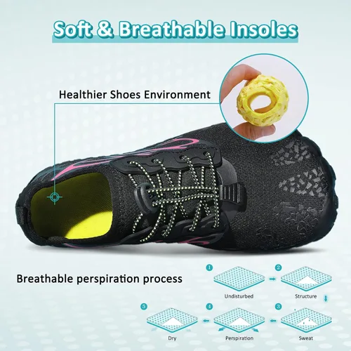 Vista 3 de ziitop Zapatos de agua para hombres y mujeres, para playa, descalzos, natación, escalada, piscina, calcetines, antideslizantes, transpirables