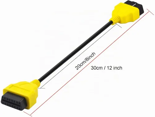 Vista 5 de 1 pie 11.8 in 12 pulgadas OBD II OBD2 16 Pin macho a hembra Cable de extensión de diagnóstico de coche adaptador de cable
