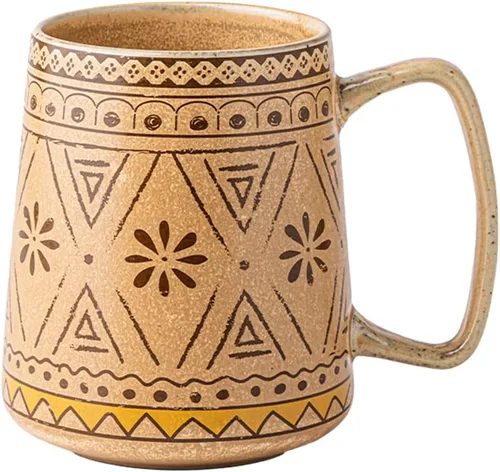 Vista 8 de Taza de café grande de cerámica de 24 onzas con asa, taza de café vintage, taza de té extra grande para oficina y hogar, apta para lavavajillas