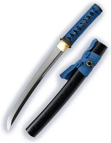 Vista 11 de Katana corta de espiga completa de acero al carbono Samurai japonés Tanto de acero al carbono