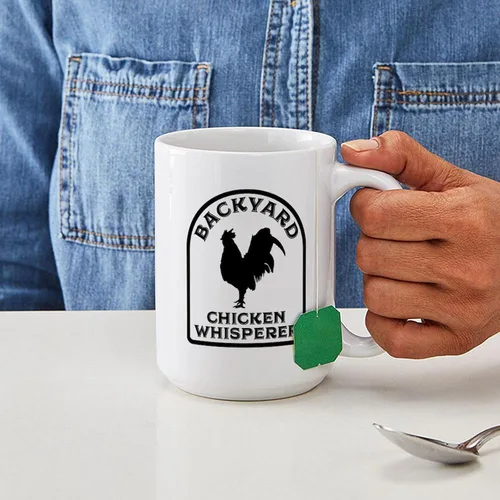 Vista 6 de CafePress Backyard Chicken Whisperer Mugs Taza de café de cerámica de 15 oz (15.0 fl oz)