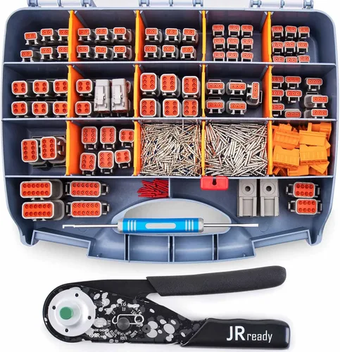 Vista 9 de JRready ST6308 Kit de conectores Deutsch, conector DT impermeable de 2 3 4 6 8 12 pines, tamaño 16 contactos sólidos, crimpadora DT2 equivalente a