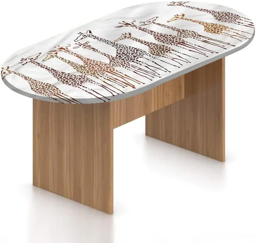 Vista 13 de Mantel ovalado ajustable para patio, decoración de animales, de poliéster, con bordes elásticos, estampado de koala y panda sentados en árboles