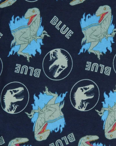 Vista 5 de INTIMO Jurassic World - Conjunto de pijama para niños con logotipo de la película de Parque de Cine Azul