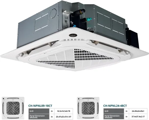 Vista 6 de Cooper & Hunter - Mini casete de techo con 2 zonas, 48,000 BTU, 230 V