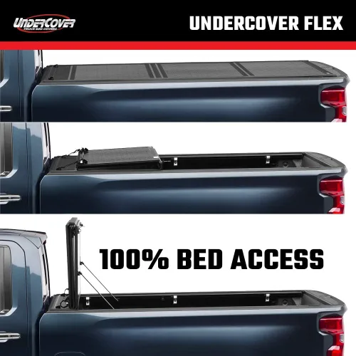 Vista 3 de Undercover Flex - Cubierta plegable rígida para caja de camioneta, diseño de tonneau, 2007 - 2020, Acabado Brillante