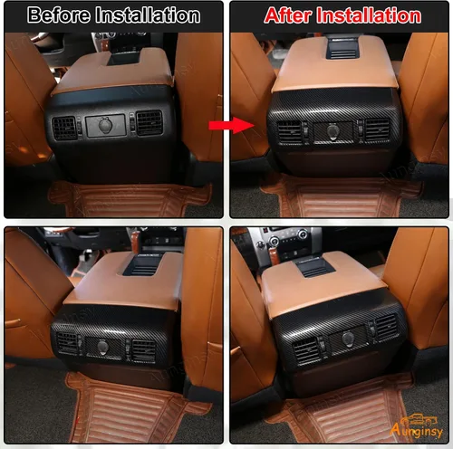 Vista 5 de Aunginsy Reposabrazos trasero de aire acondicionado para salida de ventilación compatible con Toyota Tundra 2007-2021, reposabrazos central trasero