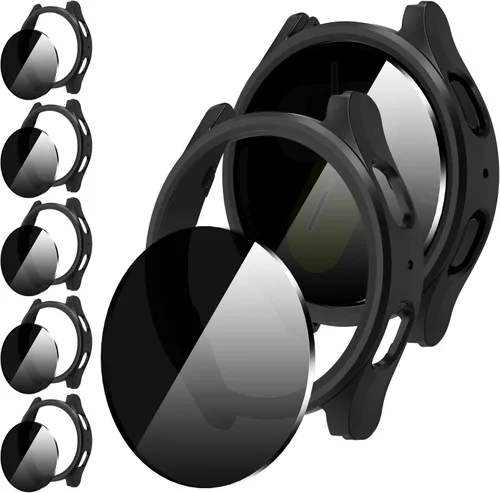 Vista 9 de Suoman 5+5 Pack para Samsung Galaxy Watch 7/8 Ultra 47mm (2024/2025) Estuche, Protector de pantalla de vidrio templado 9H + Funda protectora de PC