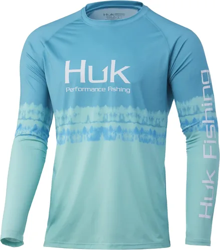 Vista 40 de Huk Pursuit Vented LS para hombre Refracción Fish Fade - San Sal/Wahoo