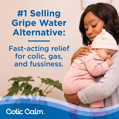Vista 2 de Colic Calm Gripe Water for Babies - Gotas de gas para recién nacidos, alivio de cólicos y malestar estomacal, segura y suave, sin gluten, esenciales