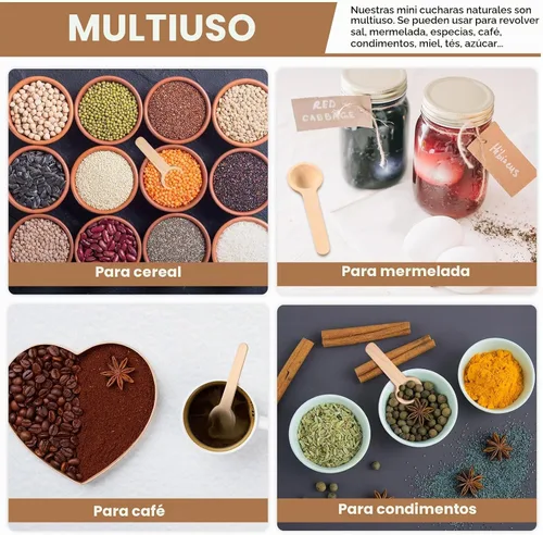 Vista 7 de Patelai 30 piezas de mini cucharas de madera a granel de 3 pulgadas
