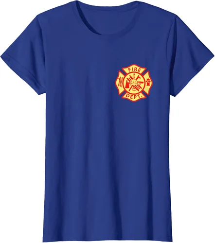 Vista 84 de Camiseta con logotipo de bomberos con símbolo de bombero, Negro