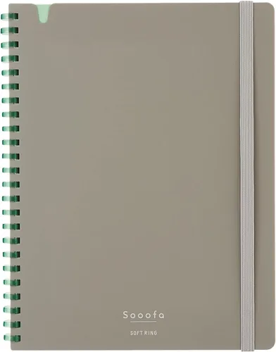 Vista 13 de KOKUYO Sooofa - Cuaderno gráfico de 7.2 x 5.5 pulgadas, cuaderno de anillo suave para mujer, cuadrícula de 0.157 in, 80 hojas perforadas, negro