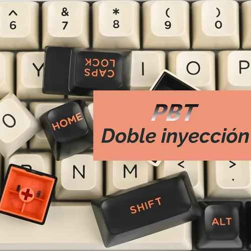 Vista 5 de Owpkeenthy Teclas de carbono retro perfil SA de 150 teclas personalizadas de ABS Doubleshot Juego de teclas con barra espaciadora dividida