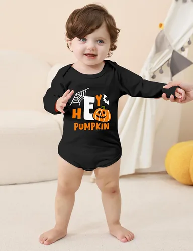 Vista 18 de BFUSTYLE Mameluco de manga larga para bebés niños y niñas, traje divertido para bebés de 0 a 18 meses