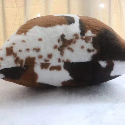 Vista 6 de Fundas de almohada suaves de piel sintética para sofá, dormitorio, sala de estar, 18 x 18 pulgadas, color marrón y blanco