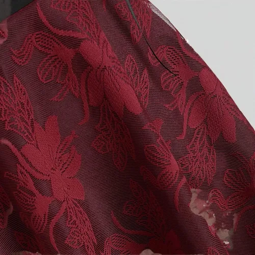 Vista 6 de Vestido vintage steampunk para mujer, con tirantes delgados, vestido de encaje floral, vestido alto y bajo, vestido Lolita para Halloween