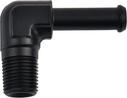 Vista 8 de EVIL ENERGY Adaptador de Conexión de Púa de Manguera 1/2" NPT Macho a 1/2" 45 Grados de Aluminio Negro