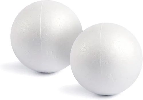 Vista 11 de Juvale Sphere Craft - Bolas de espuma de poliestireno blanco de 7.5 pulgadas, paquete de 2 unidades para proyectos de bricolaje, centros de mesa