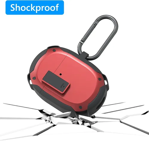 Vista 2 de Geekria Funda de PC compatible con auriculares inalámbricos Google Pixel Buds A, funda protectora de transporte con gancho para llavero, acceso al