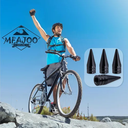 Vista 5 de 4 piezas de tapas de válvula de rueda con forma de punta, válvula de rueda de aleación de aluminio con punta, cubiertas universales de válvula