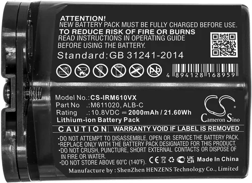 Vista 2 de Cameron Sino Batería para iRobot Braava Jet M6 PN: iRobot ALB-C, M611020 2000mAh / 21.60Wh