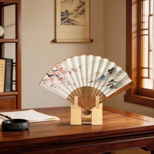Vista 5 de FOMIYES Soporte para ventilador japonés, estante plegable decorativo para almacenamiento y organización en el hogar, 5.51 x 2.95 x 1.57 pulgadas