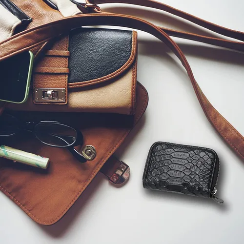 Vista 5 de AKFSINSB cartera para mujer, Negro -, Cartera