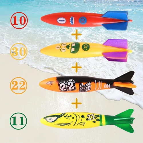 Vista 3 de Juguetes de Piscina de Buceo de Natación de Verano para Niños, Divertido Set de Juegos de Natación que se Hunden, Regalos de Buceo Submarino