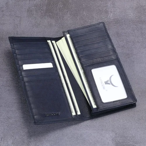 Vista 3 de HISCOW Cartera larga plegable con 15 ranuras para tarjetas de crédito - Piel de becerro italiana