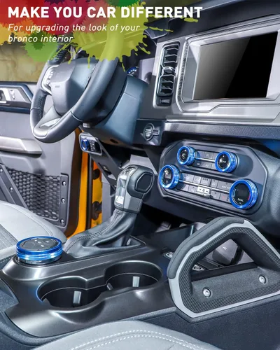 Vista 2 de Savadicar CKT01 Billet - Juegos de molduras de perillas de control de aluminio billet, faros/4WD/HVAC, biseles de anillos de perillas de control
