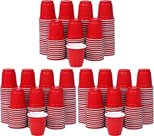 Vista 7 de Zcaukya Mini vasos desechables de 120 quilates, 2 onzas, pequeños vasos de plástico rojo para fiestas, juegos y eventos