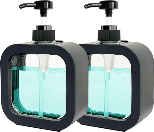 Vista 8 de Dispensador de jabón de manos para baño, dispensador moderno de jabón para platos para fregadero de cocina, recipiente de jabón líquido con bomba