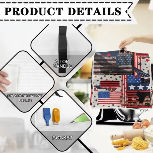 Vista 5 de Kitchen Aid - Funda acolchada para batidora de pie, se adapta a todos los modelos de cabezal inclinable y elevador de tazón, tela de poliéster suave
