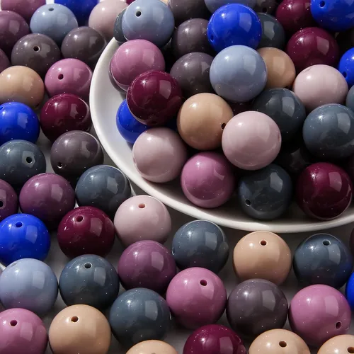 Vista 8 de 60 piezas de cuentas acrílicas agrietadas de 20 mm cuentas gruesas de chicle colores cuentas para bolígrafos para hacer joyas pulseras collares