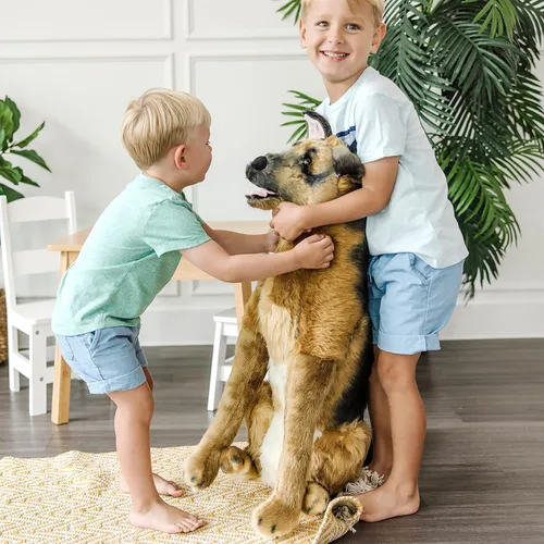 Vista 5 de Pastor alemán de peluche gigante Melissa & Doug (más de 2 pies de altura)