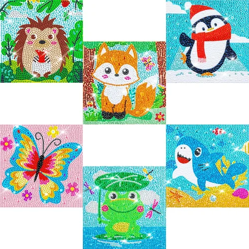 Vista 11 de QEUOYSS Kits de arte de diamantes 5D para niños principiantes, kits fáciles de artes y manualidades para niños de 8 a 12 años, juego de manualidades