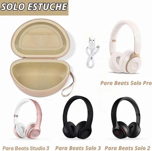 Vista 2 de COMECASE Funda para auriculares Beats Solo 4/Studio Pro con bolsillo de Beige