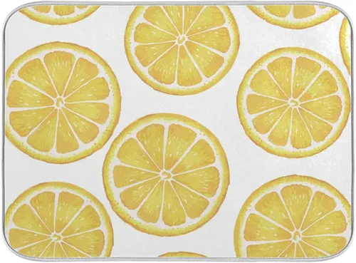 Vista 43 de Tapete absorbente para secado de platos para encimera de cocina, conchas verdes en la tabla de madera, almohadilla de secado de microfibra, 27