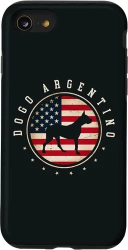 Vista 8 de Funda para iPhone 12 mini Dogo Argentino USA Flag 4 julio para perro mamá papá