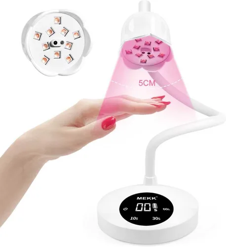 Vista 9 de MEKK Lámpara de uñas Flash Cure, 30 W inalámbrica pequeña luz UV para uñas