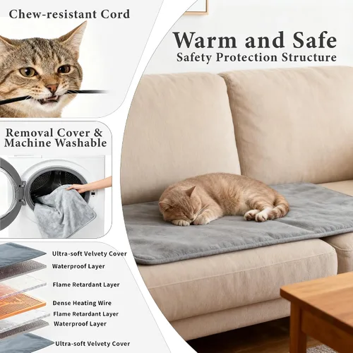 Vista 4 de Casa para gatos con calefacción para exterior con espuma aislante para gatos al aire libre, casa para gatos aislada y resistente a la intemperie