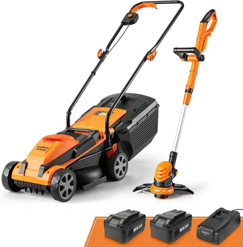 Vista 9 de [Usado] LawnMaster Cortacésped inalámbrico CLM2413A de 13 pulgadas, 24 V máx. con batería de 2 x 4.0 Ah y un cargador
