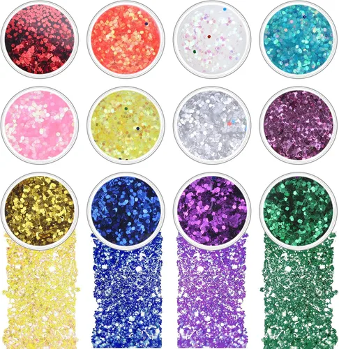 Vista 3 de Kit de moldes de resina de silicona, 26 piezas, moldes epoxi, fundición grande con 12 lentejuelas de purpurina para fundición UV, incluyendo esfera
