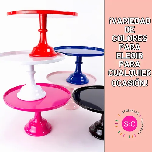 Vista 8 de [Usado] Soporte de plástico negro de 11 pulgadas para tartas Soporte de melamina para pasteles de boda Bonitos soportes para pasteles para mesa