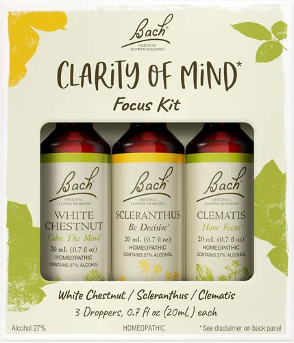 Vista 7 de Bach Remedios florales originales, kit de trío Clarity Of Mindfulness, para concentración y atención plena (fórmula sin alcohol), esencia floral