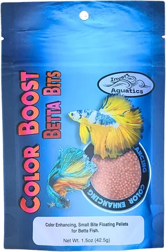 Vista 2 de Betta Bits - Paquete variado de 3 alimentos Betta diferentes, color extremo, máximo y aumento