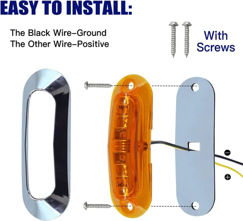 Vista 4 de ALFU 30 piezas 12-24V 4 luces indicadoras laterales LED para marcador de lado delantero, trasero y cola, lámpara de despeje para remolque, camión